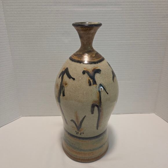 Vintage Peter Callas Pottery Decorated Stoneware Vase 1972 - Picture 3 of 6